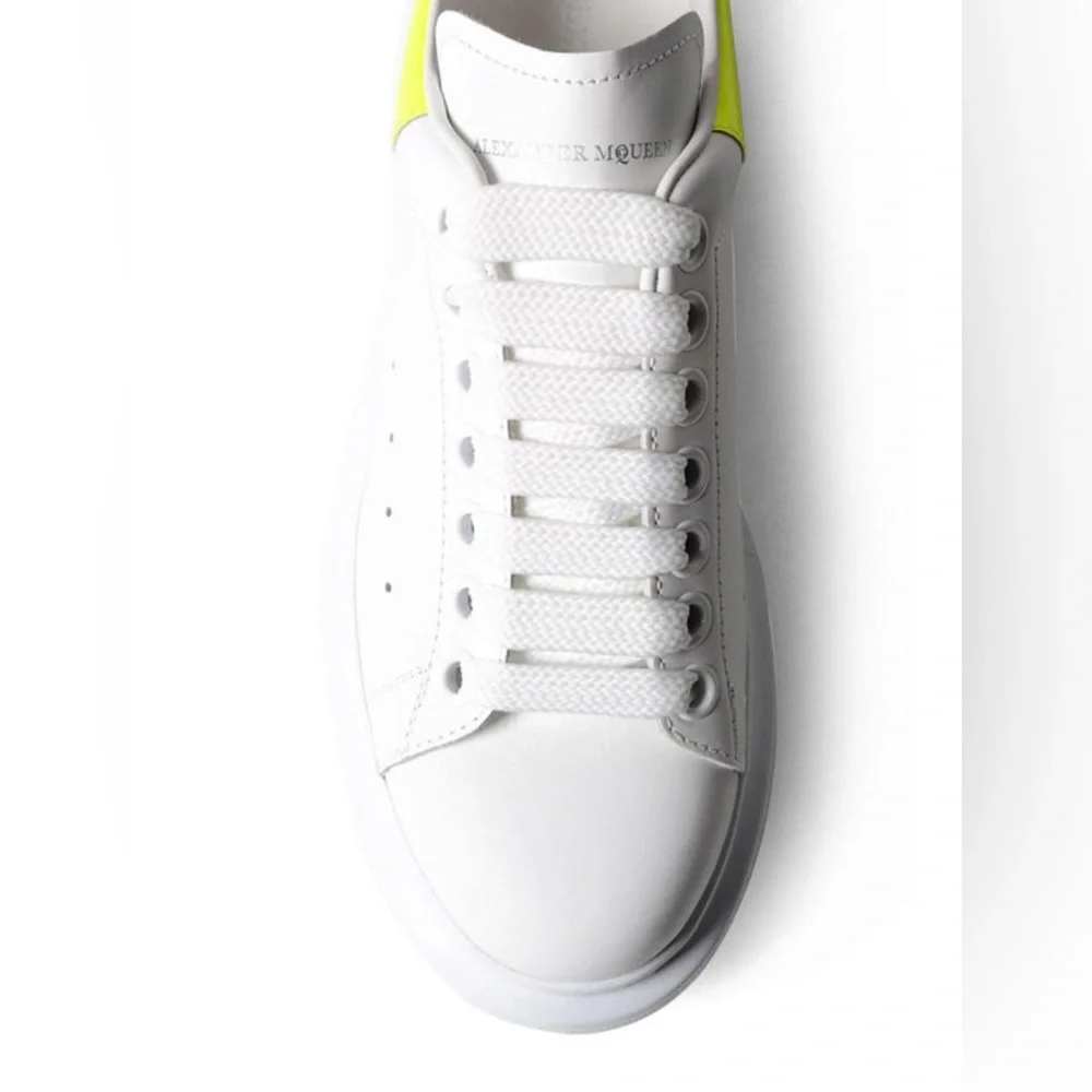 EUC Women Sz 7 (Euro Sz 37) Alexander McQueen Oversized Shoes White/Fluo Yellow - Picture 4 of 17